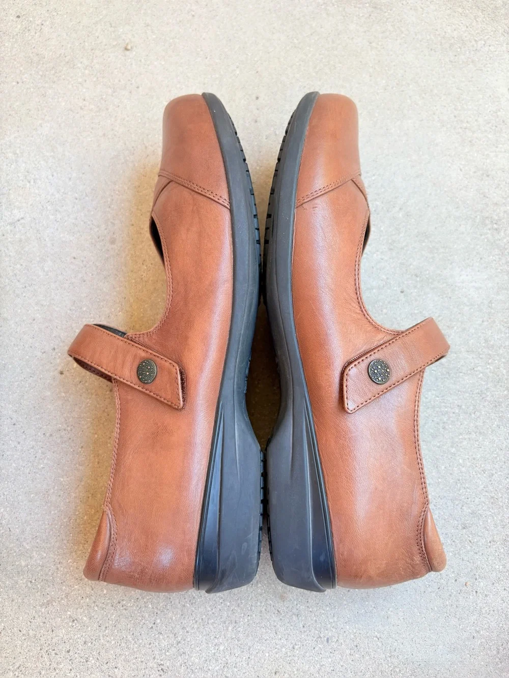 2X ABEO Abby Womens 10 Black/Brown Leather Mary Jane Casual Comfort Shoes Lot